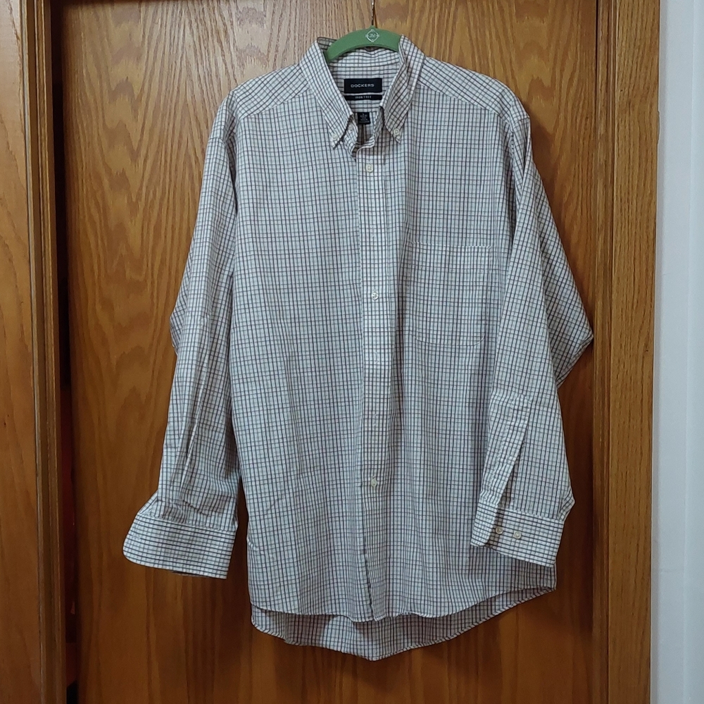 Men's Dockers Button Down Shirt, L 16/16 1/2 32/33 Sleeve